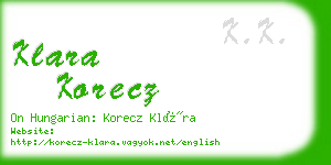 klara korecz business card